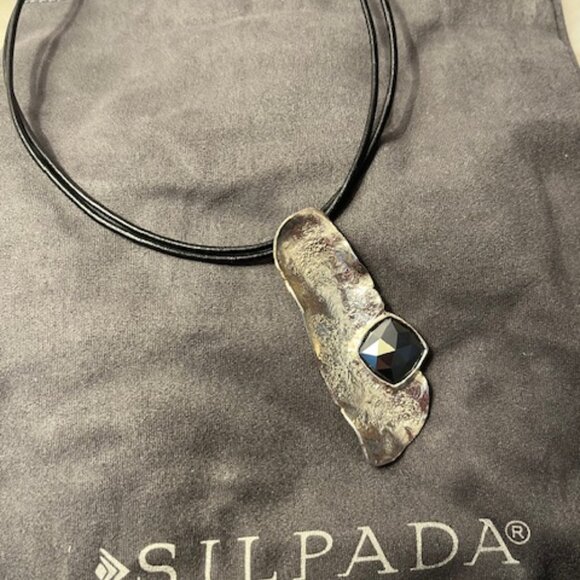 Silpada Sterling - Black Stone Statement Necklace - Picture 1 of 4